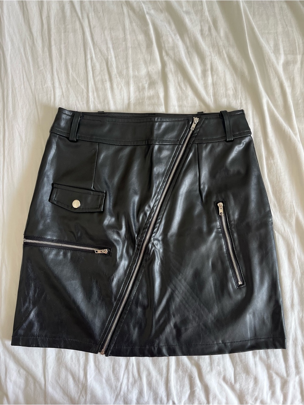 Pretty Little Thing Black Biker Mini Skirt